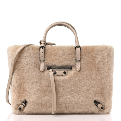 Balenciaga Merino Wool Papier A6 Zip Around Tote Beige Tapioca 3 of 9