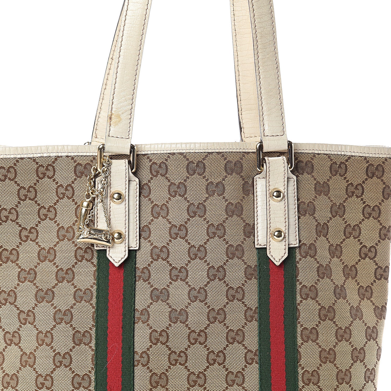 Gucci GG Monogram Web Jolicoeur Vertical Shopping Tote Off White 6 of 8