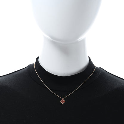 Van Cleef & Arpels VAN CLEEF & ARPELS 18K Rose Gold Carnelian Sweet Alhambra Pendant Necklace 3 of 5