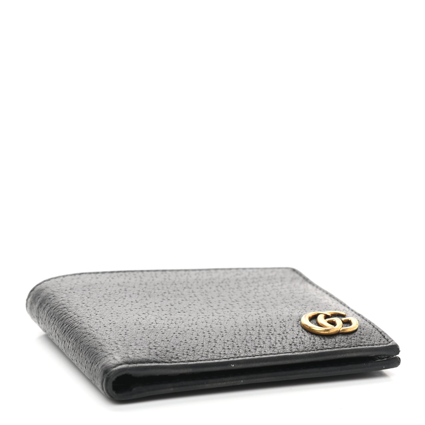 Calfskin Boar Effect GG Marmont Bi-Fold Wallet Black