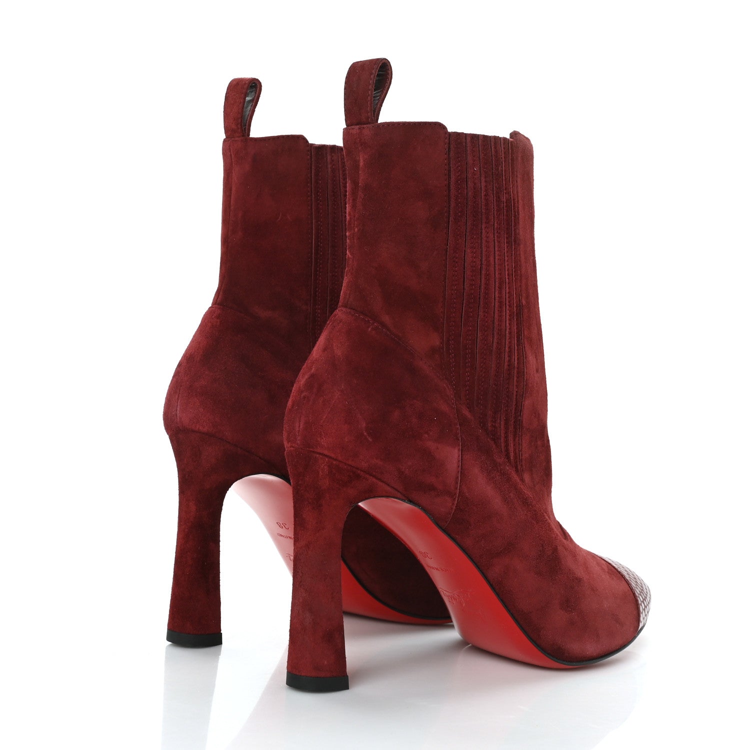 Christian Louboutin Veau Velours Calfskin Jurassic Me In The 90s 100 Ankle Boots 38 Tanin 4 of 6
