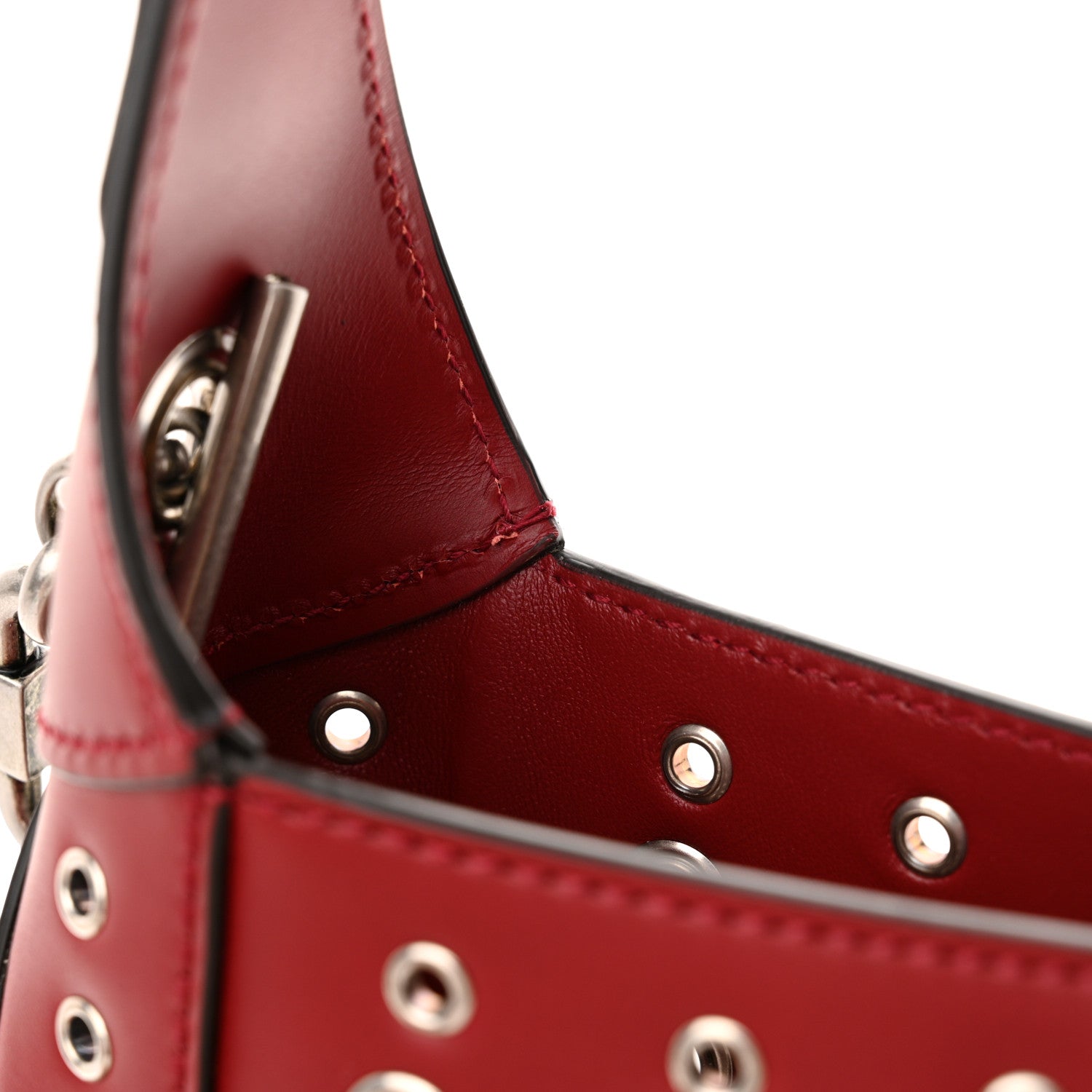 Gucci Calfskin Ha Ha Ha Jackie 1961 Eyelet Hobo Cherry Red 11 of 11