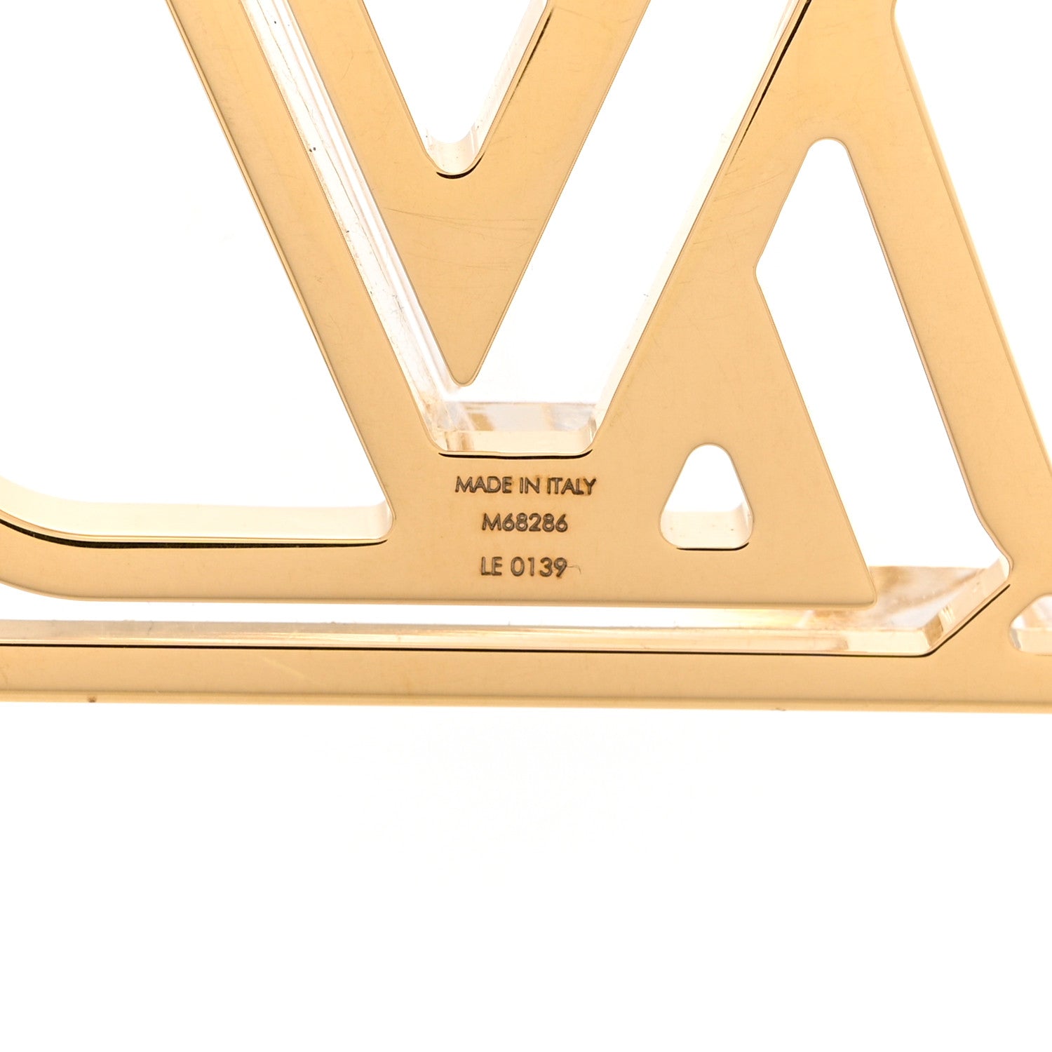 Louis Vuitton Plexiglass Prism LV Bag Charm Key Holder Gold 6 of 8