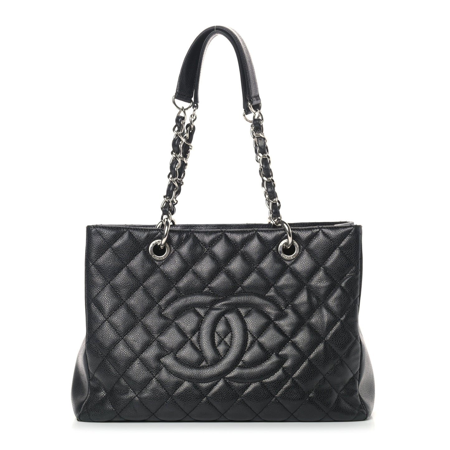 Caviar Quilted Grand Shopping Tote GST Black