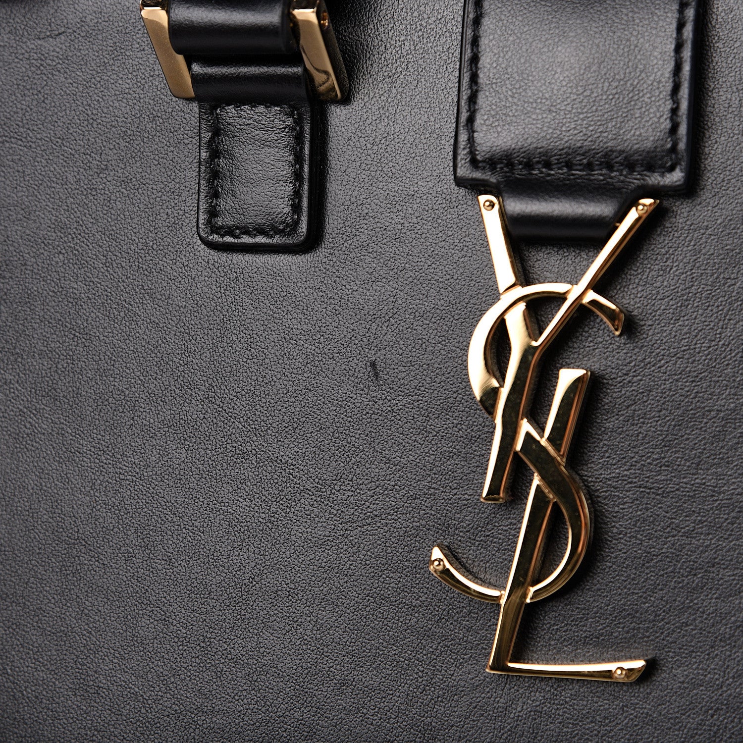 Saint Laurent Calfskin Baby Monogram Cabas Black 11 of 11