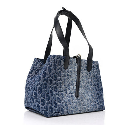 Christian Dior Denim Jacquard Oblique Medium Toujours Blue 4 of 12