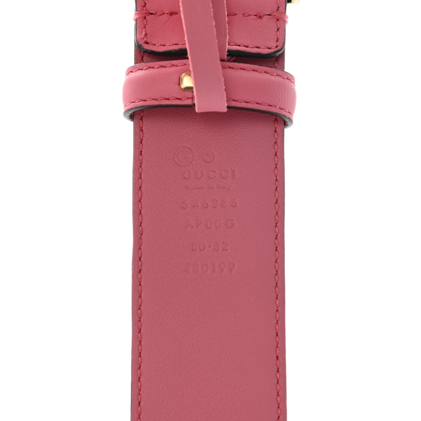 Moon Calfskin Interlocking G 37mm Belt 80 32 Glossy Pink
