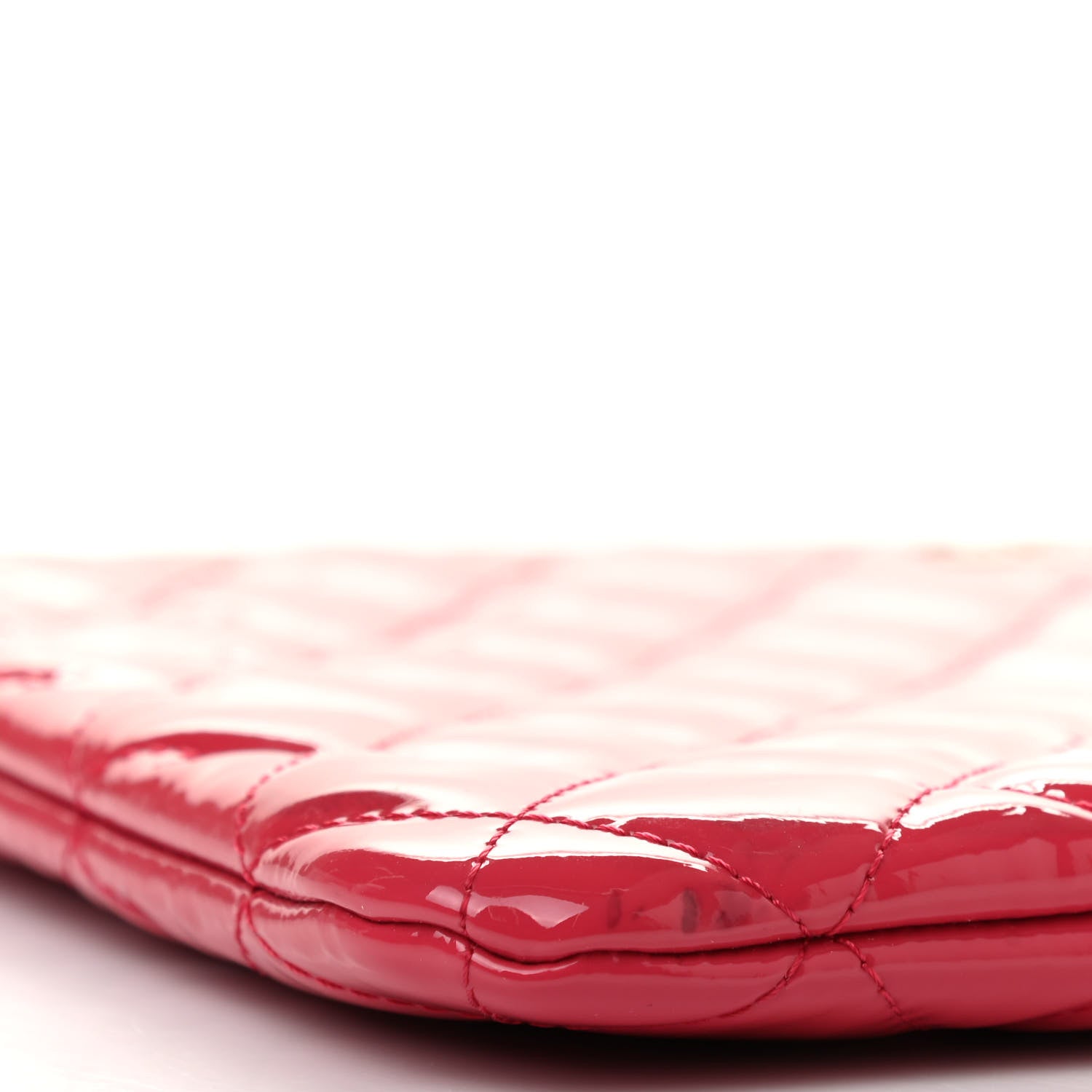Chanel Patent Calfskin Quilted Valentine Hearts Medium O Cosmetic Case Dark Pink 8 of 11