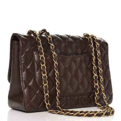 Chanel Lambskin Quilted Jumbo Single Flap Dark Brown 3 of 9