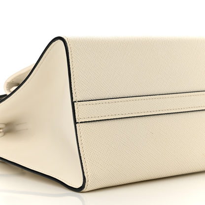 Prada Saffiano Cuir Calfskin Small Monochrome Top Handle Tote White 9 of 17