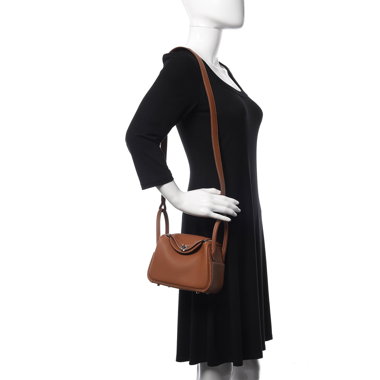 Hermes Taurillon Clemence Mini Lindy 20 Gold 2 of 10