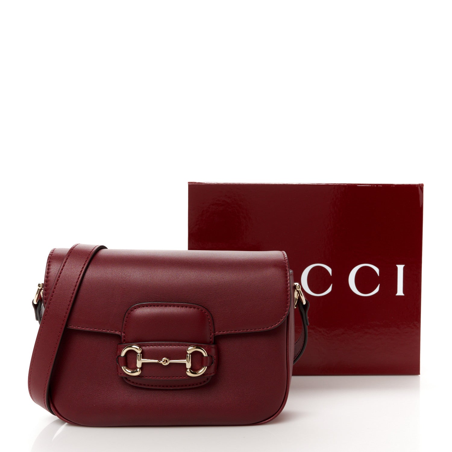 Gucci Soft Calfskin Horsebit 1955 Small Shoulder Bag Rosso Ancora 12 of 12