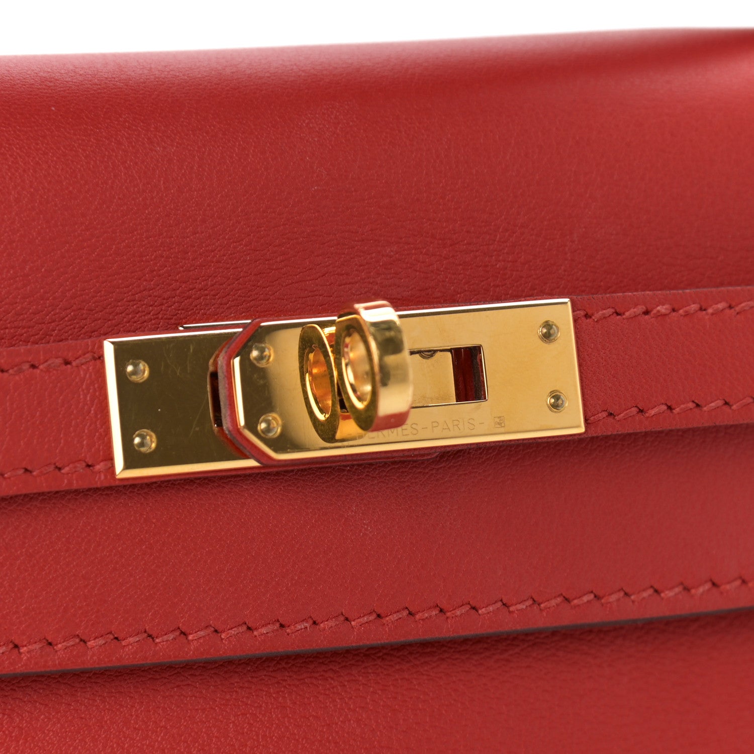 Hermes Swift Kelly Pochette Clutch Rouge Tomate 11 of 16