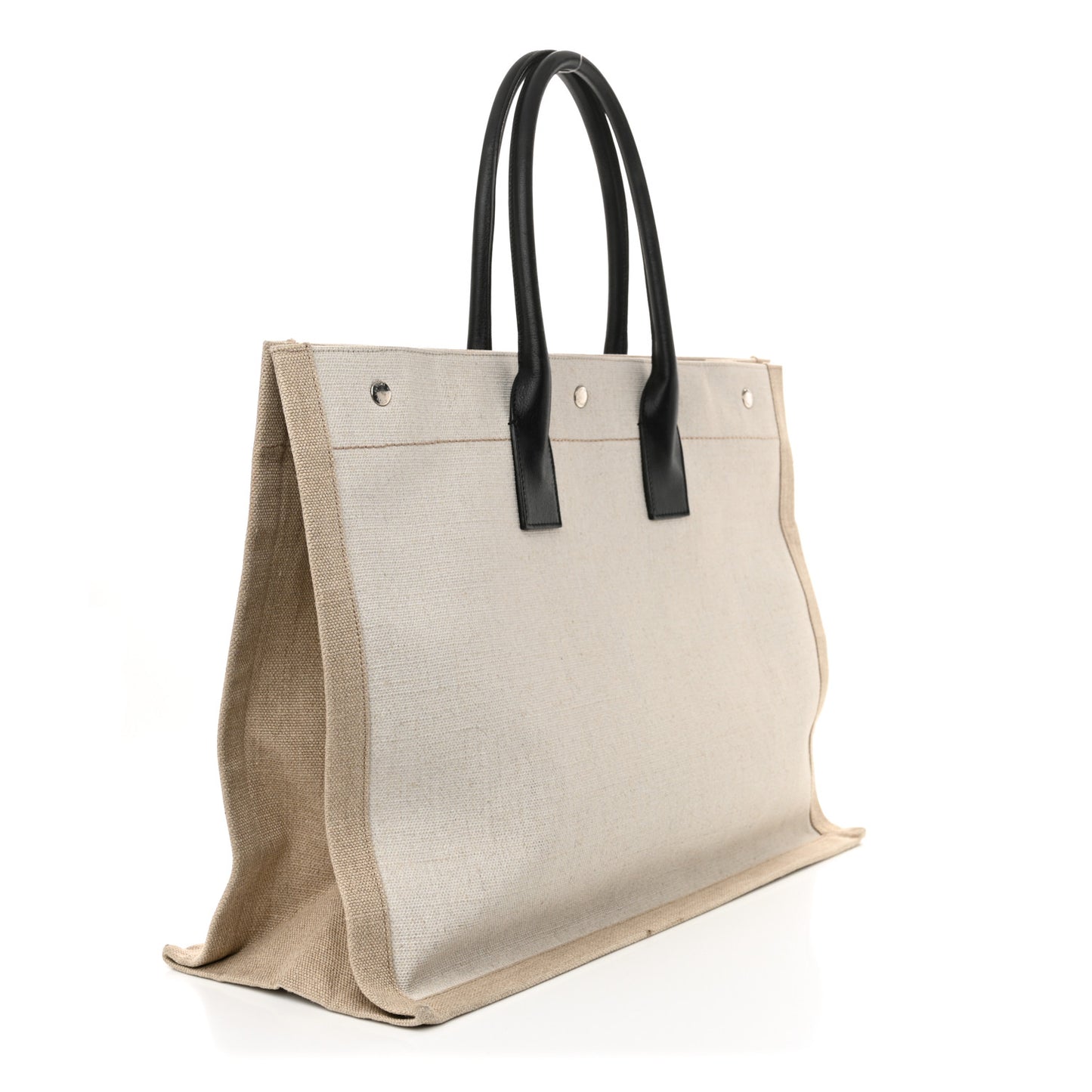 Linen Calfskin Rive Gauche Tote Optic White