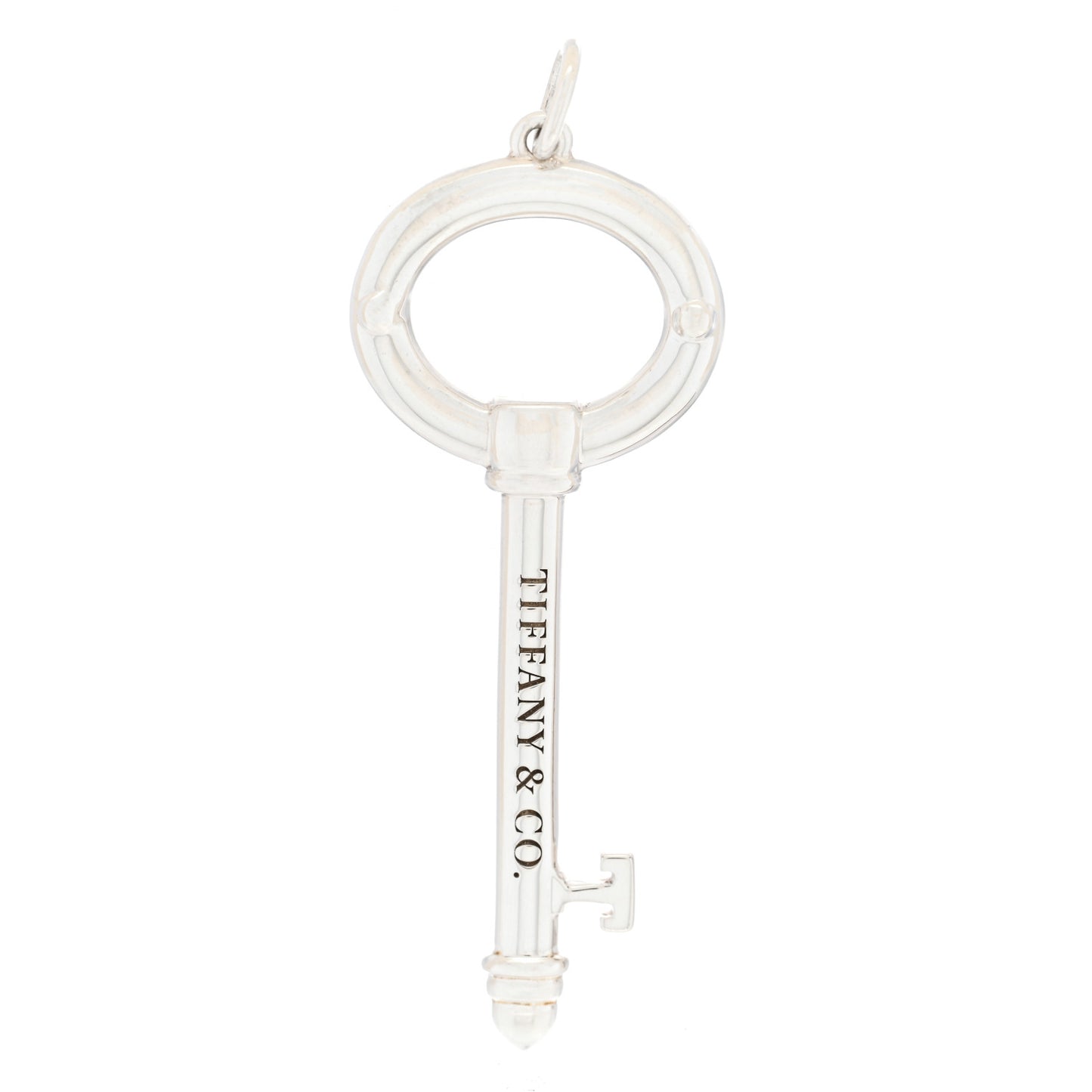 Sterling Silver Modern Oval Key Pendant
