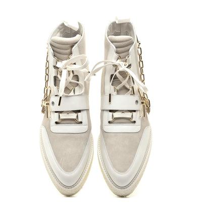 Louis Vuitton Calfskin Suede Mens Creeper Ankle Boots 10 White 5 of 10