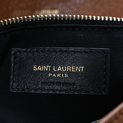 Saint Laurent Crinkled Calfskin Matelasse Monogram Medium Niki Chain Satchel Light Caramel 6 of 11