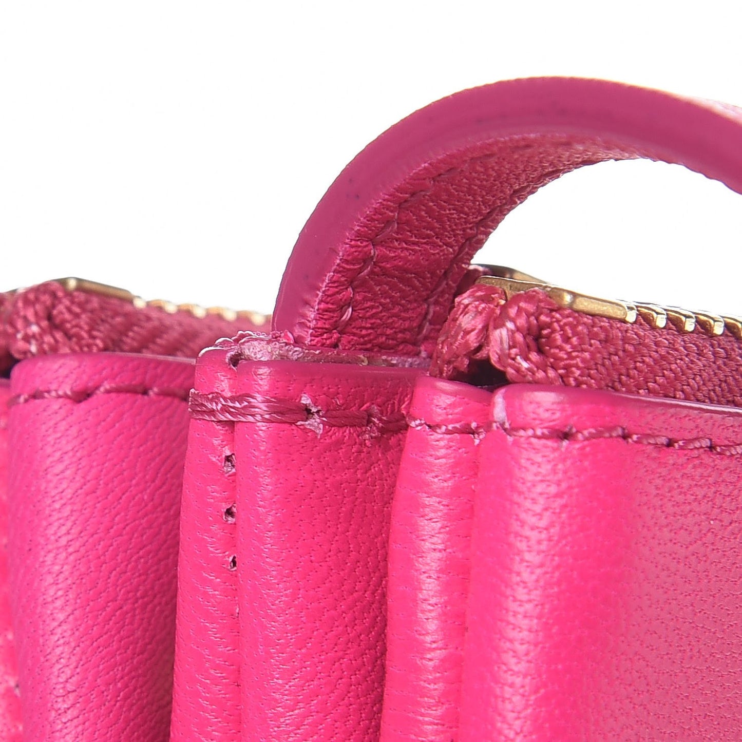 Lambskin Small Trio Crossbody Bag Fluo Pink