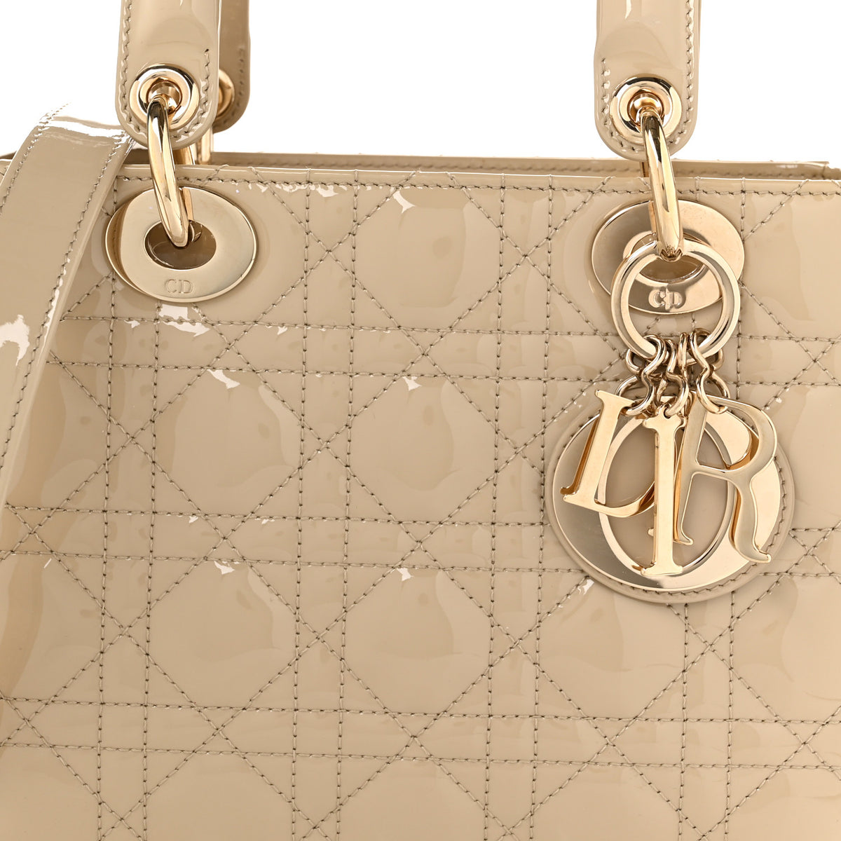 Christian Dior Patent Cannage Small Lady Dior Beige 8 of 10