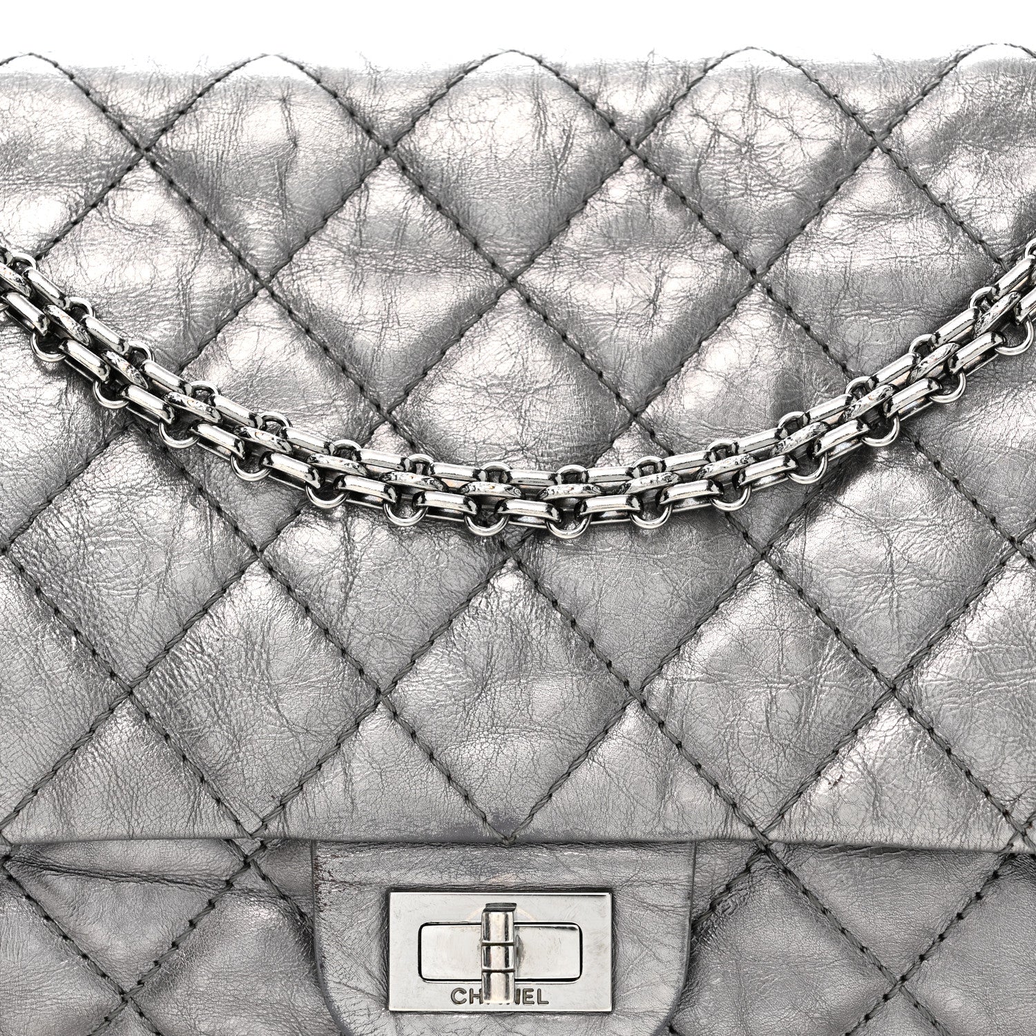 Chanel Metallic Aged Calfskin Quilted 2.55 Reissue 226 Flap Dark