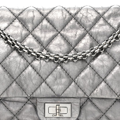 Chanel Metallic Aged Calfskin Quilted 2.55 Reissue 226 Flap Dark Silver 9 of 14
