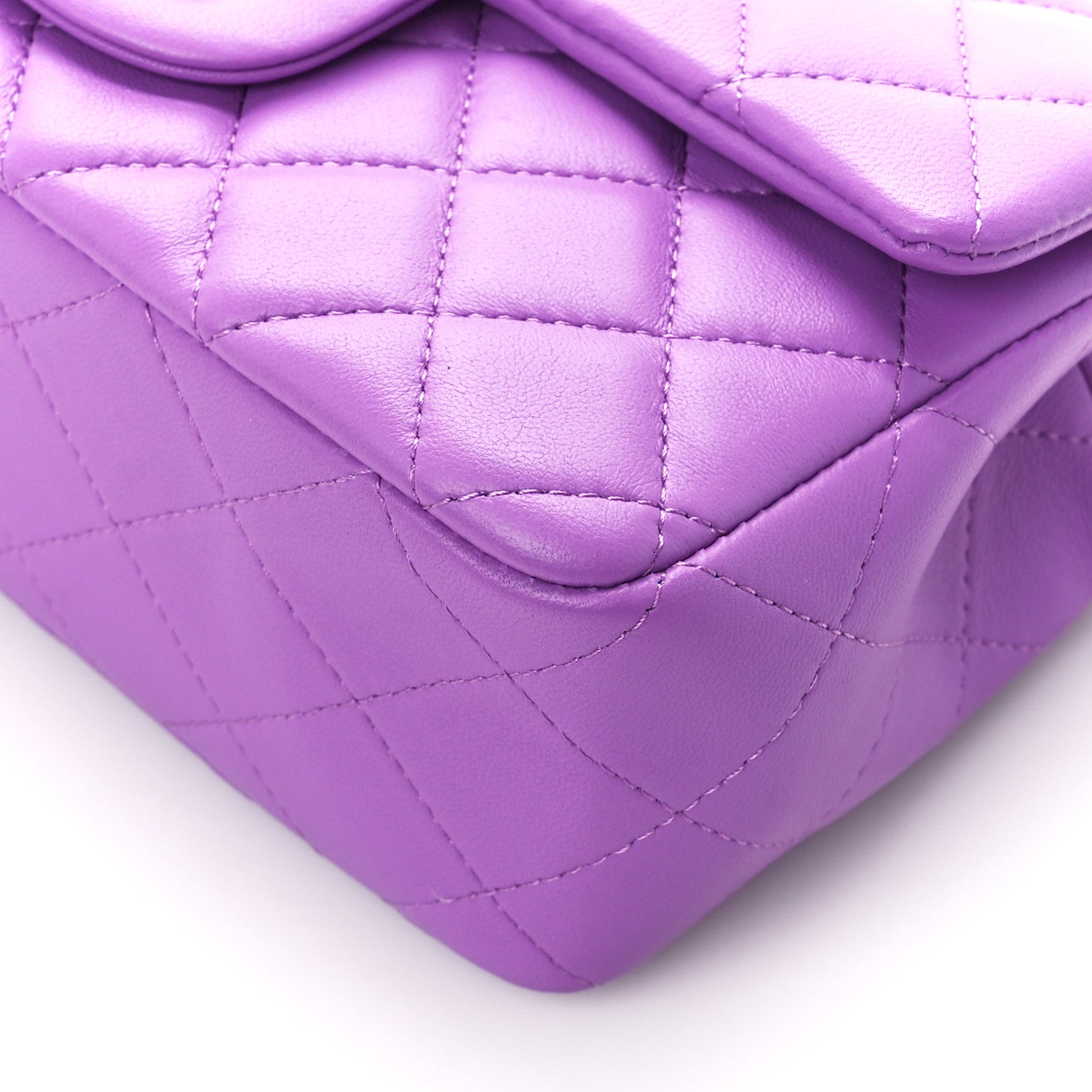Chanel Lambskin Quilted Mini Rectangular Flap Purple 11 of 11