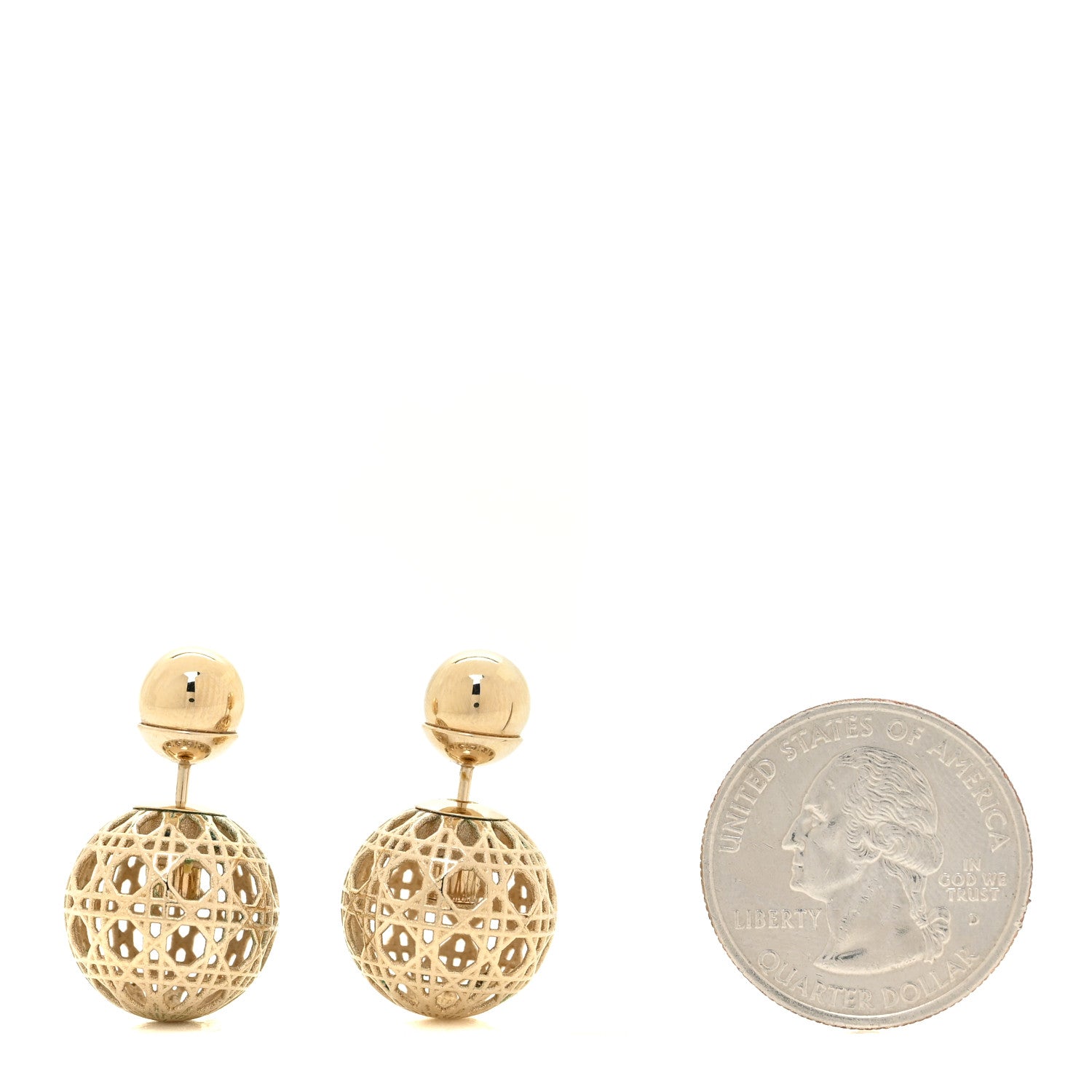Christian Dior Cannage Mise En Dior Tribal Earrings Gold 2 of 6