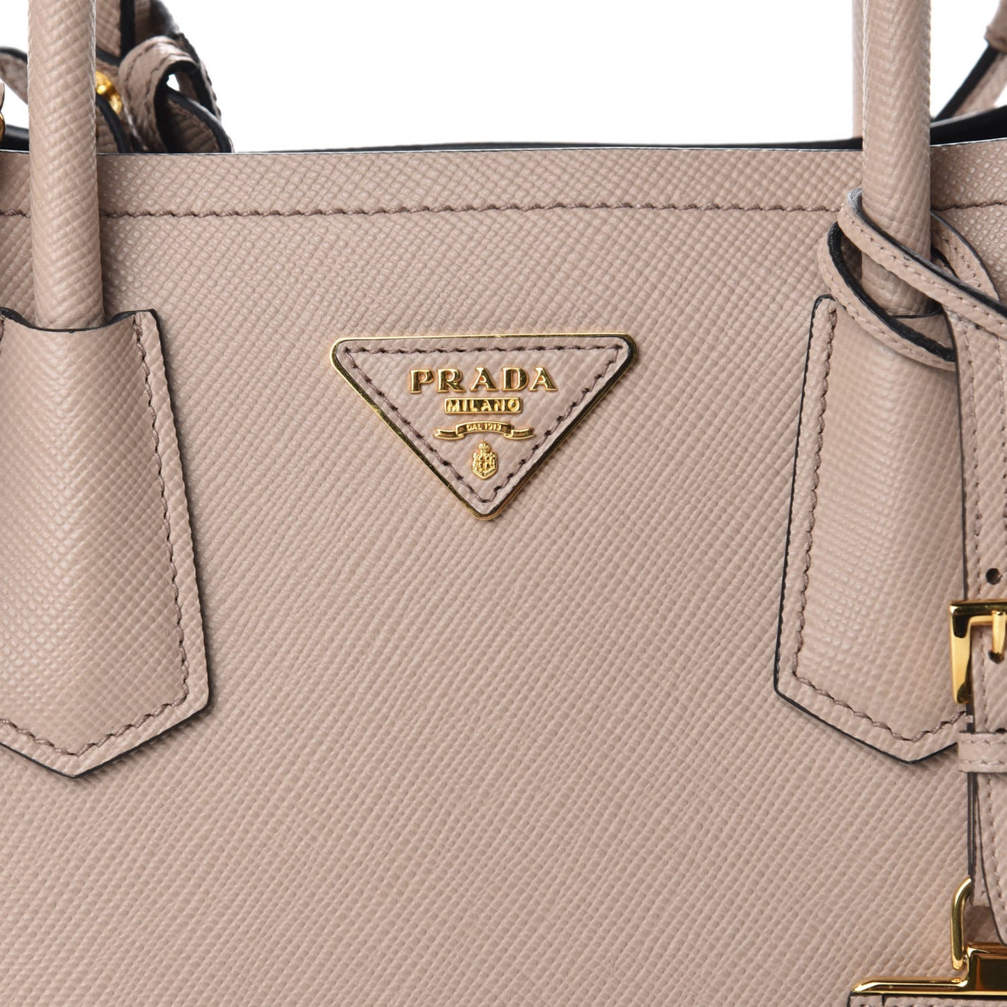 Saffiano Cuir Small Double Bag Cammeo Black