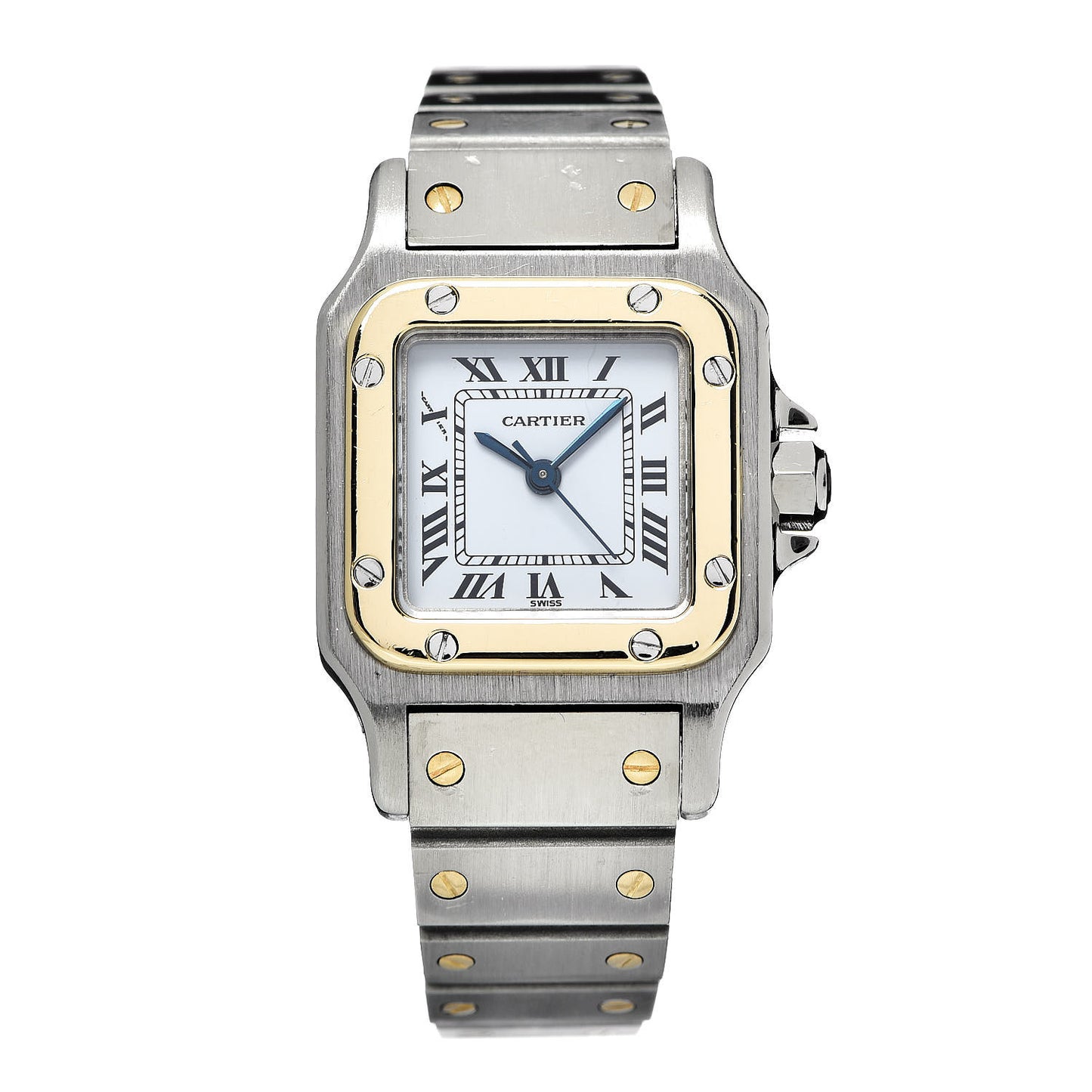 Stainless Steel 18K Yellow Gold 24mm Santos De Cartier Galbee Automatic Watch