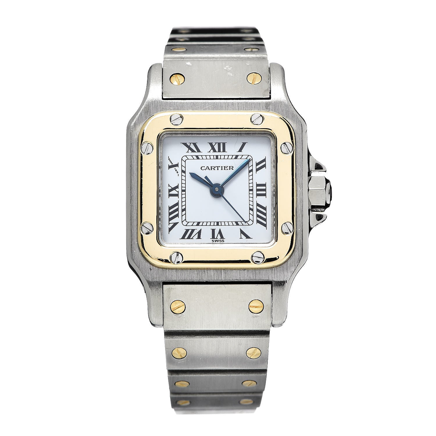 Cartier Stainless Steel 18K Yellow Gold 24mm Santos De Cartier Galbee Automatic Watch 1 of 7