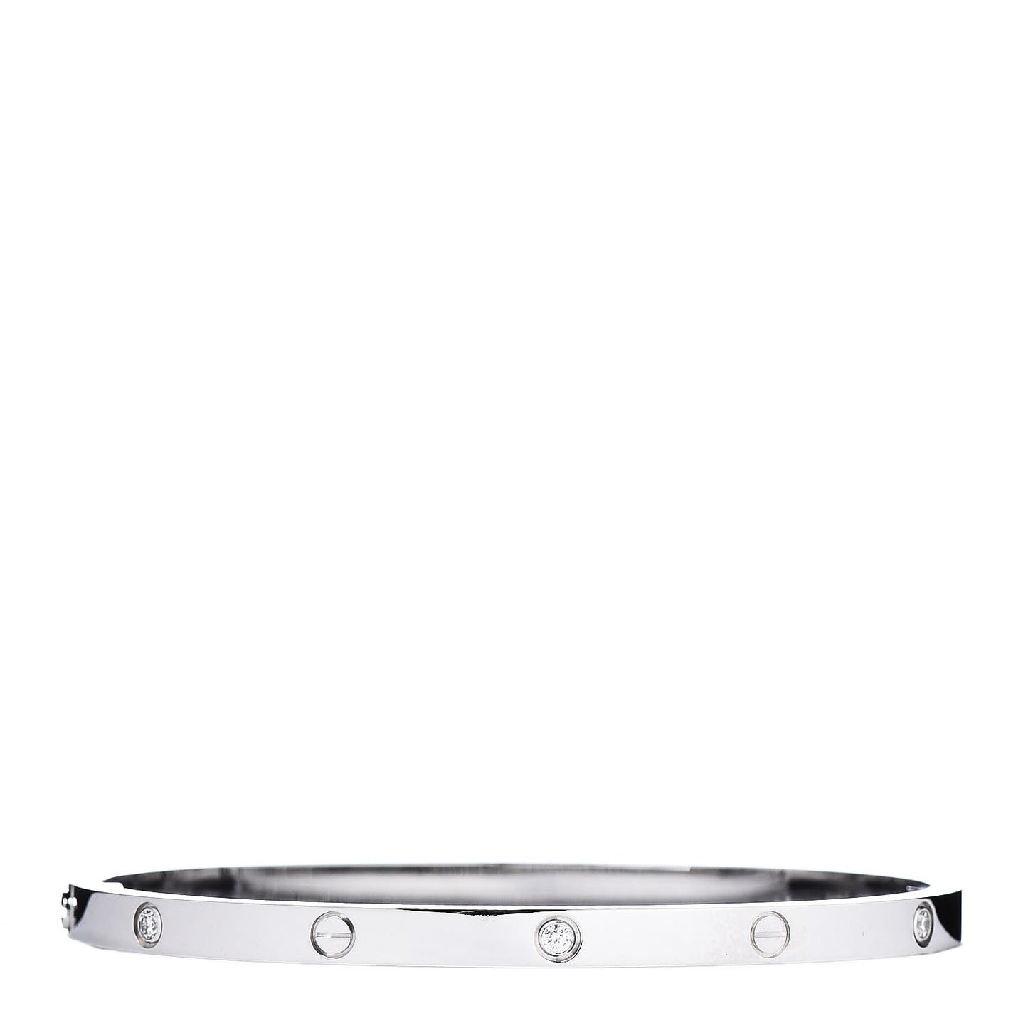 18K White Gold 6 Diamond Small LOVE Bracelet 16