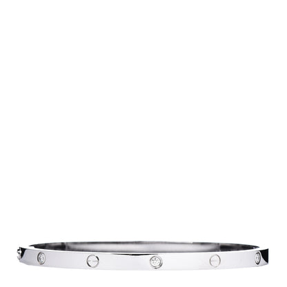 Cartier 18K White Gold 6 Diamond Small LOVE Bracelet 16 3 of 7