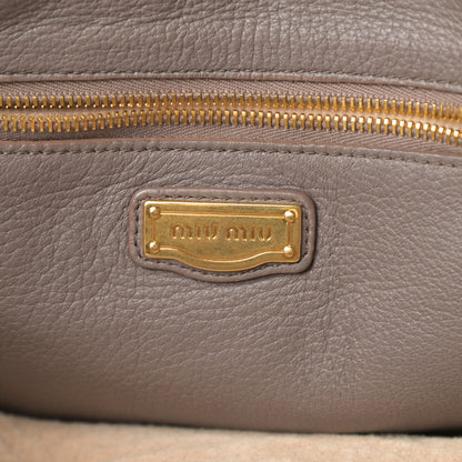 Miu Miu Cervo Front Buckle Satchel Taupe 6 of 15