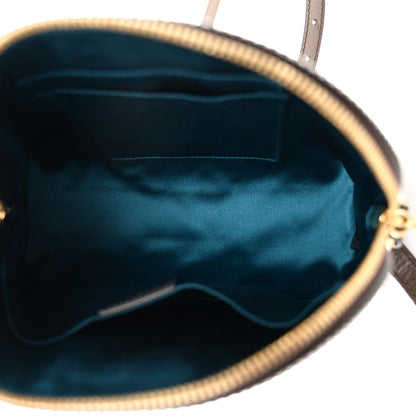 Gucci GG Supreme Monogram Textured Dollar Calfskin Web Small Ophidia Dome Shoulder Bag Beige Ebony New Acero 5 of 11