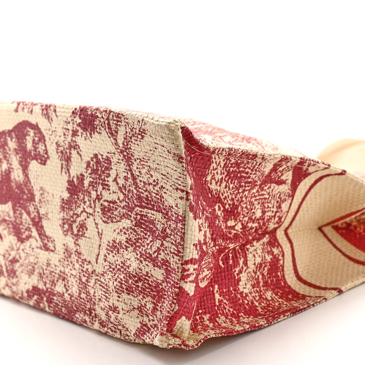 Straw Dioriviera Tote Red