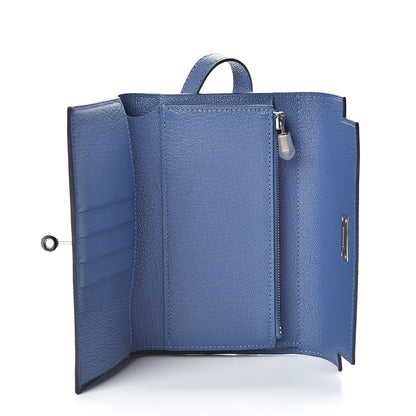 Hermes Chevre Mysore Medium Kelly Wallet Bleu Agate 5 of 8