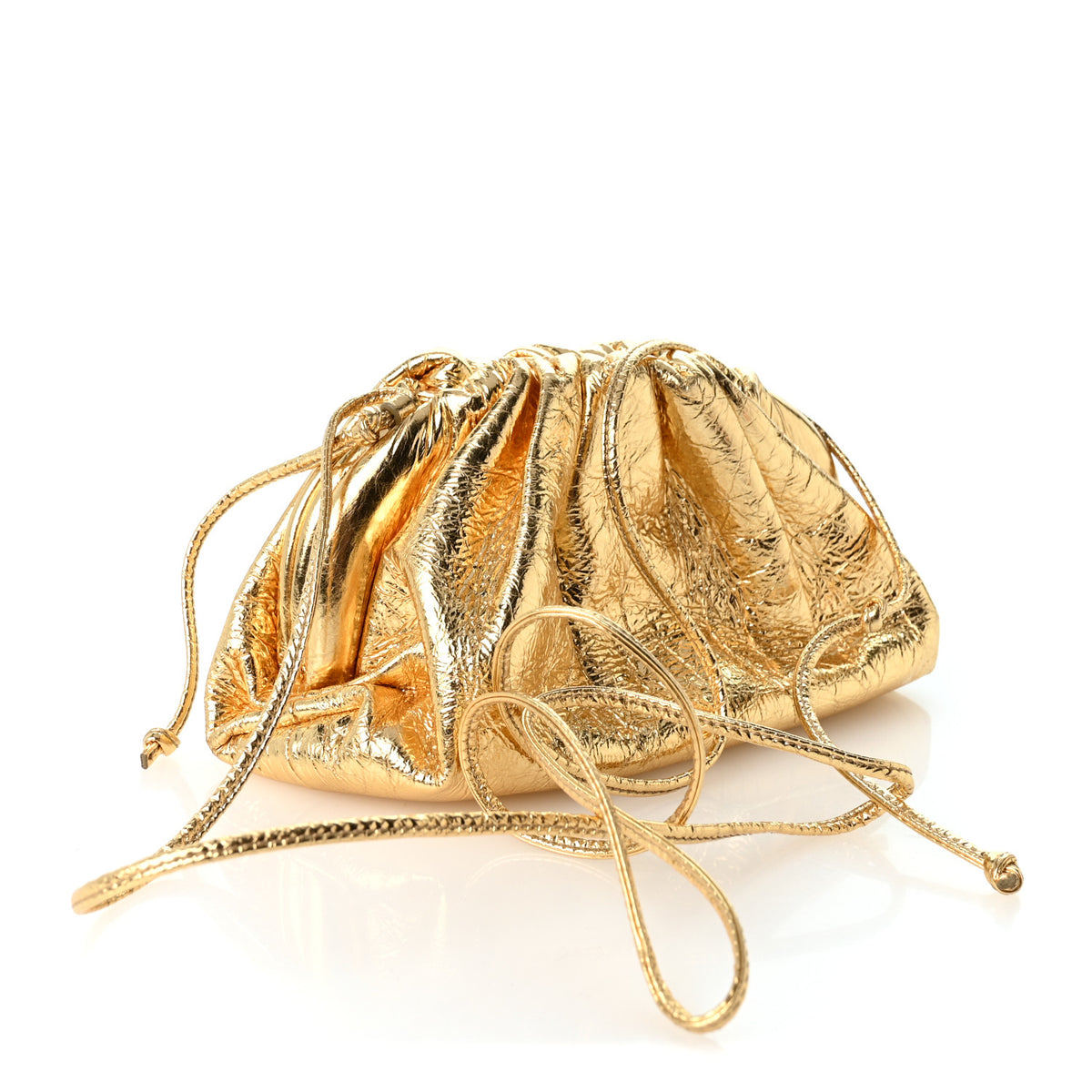 Metallic Crushed Calfskin The Mini Pouch Gold