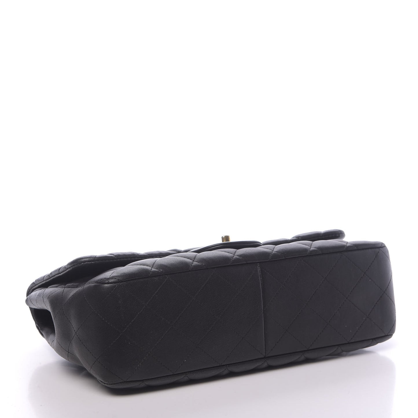 Lambskin Quilted Jumbo Single Flap Black