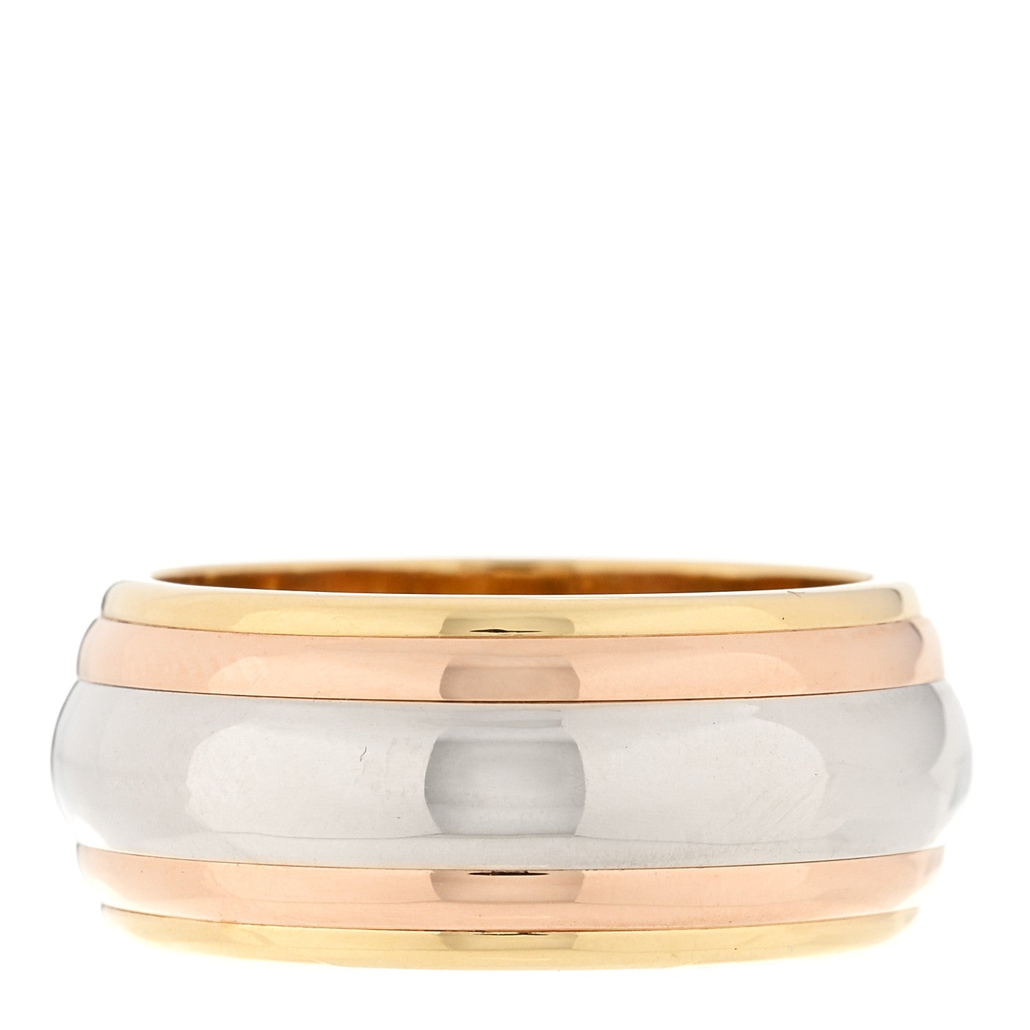 Cartier 18K Pink Yellow White Gold Trinity Saturn Band Ring 54 6.75 3 of 4