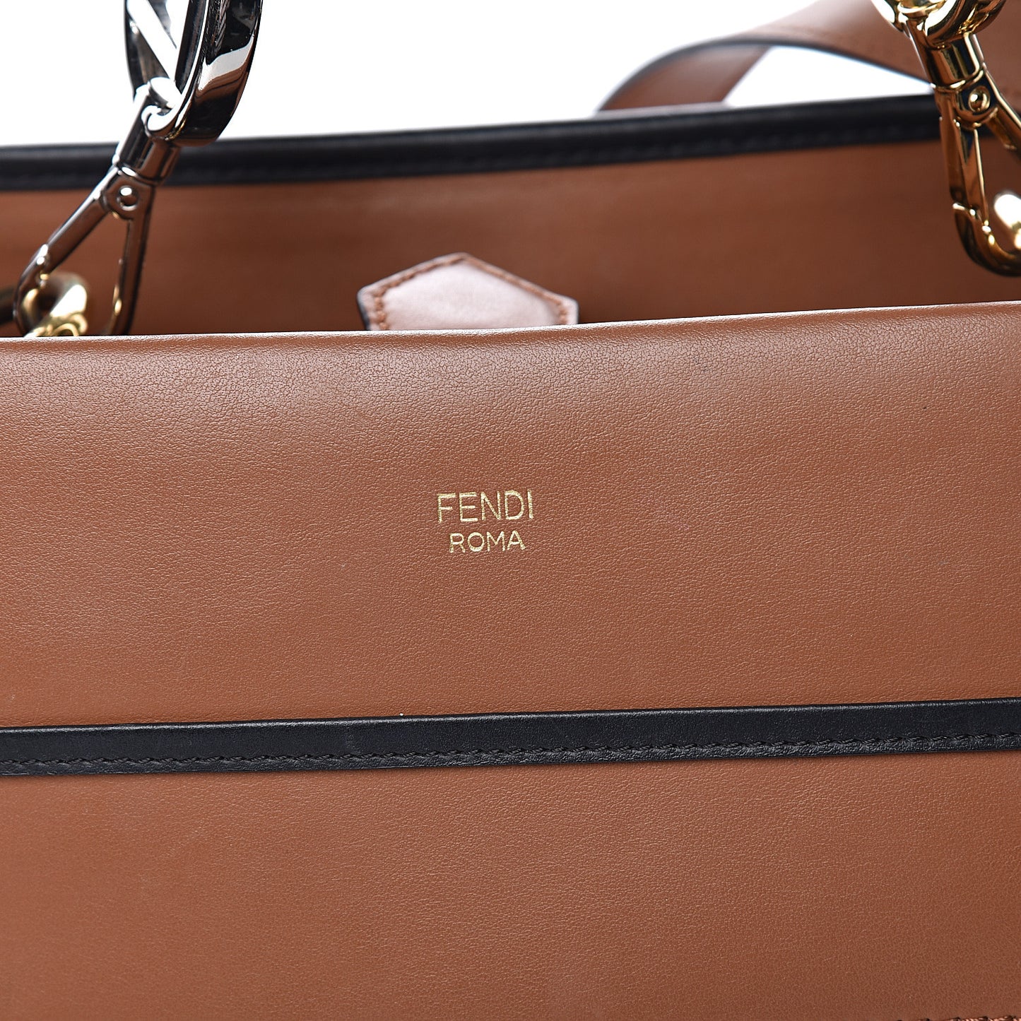 Vitello Century Opaco F is Fendi Bi-Color Regular Runaway Satchel Corteccia Black