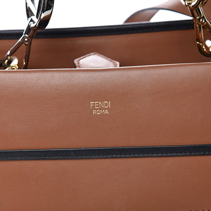 Fendi Vitello Century Opaco F is Fendi Bi-Color Regular Runaway Satchel Corteccia Black 21 of 22