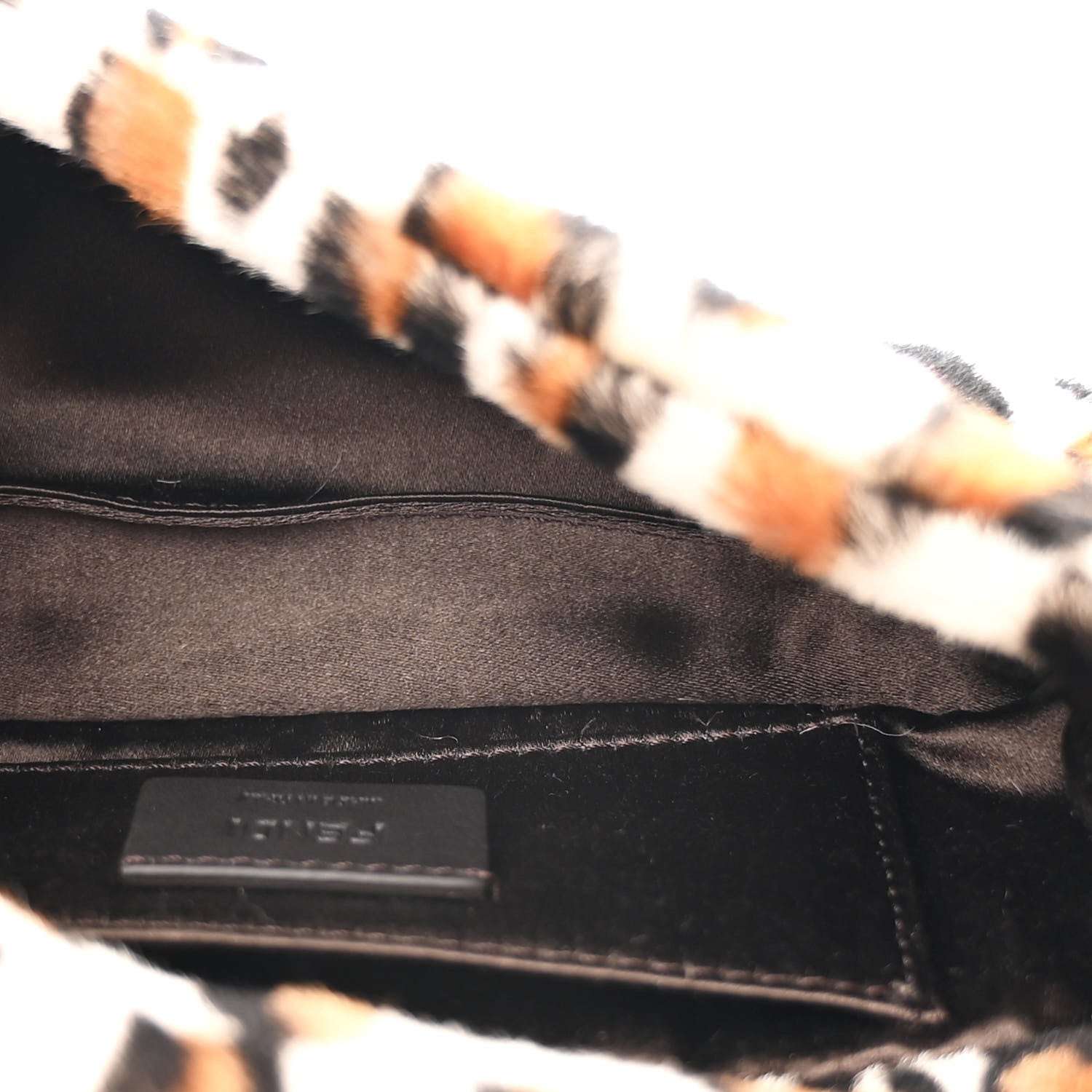 Fendi Calf Hair Leopard Print Phone Baguette Moro 5 of 10