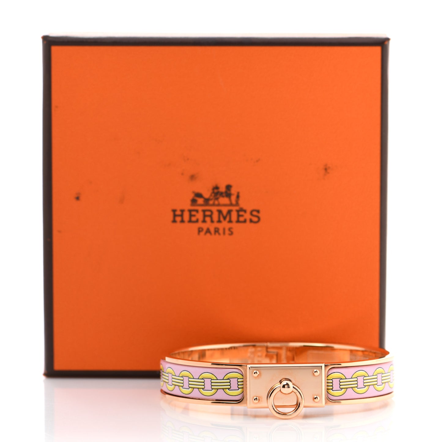 Enamel Anneau Flots Fleures Et Frontaux Bracelet PM Ultra Pink