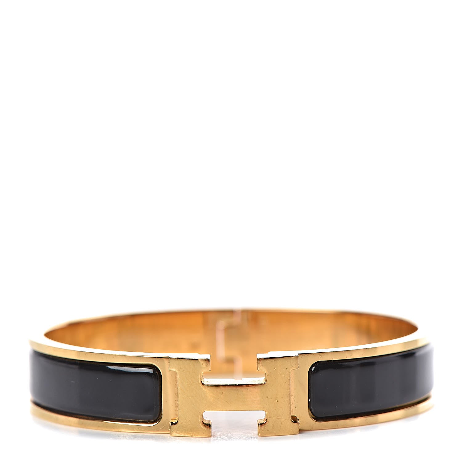 Hermes Enamel Narrow Clic Clac H Bracelet GM Black 1 of 7