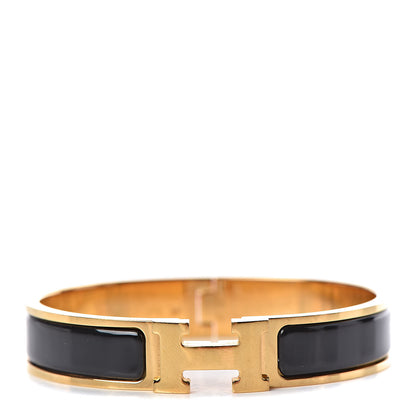 Hermes Enamel Narrow Clic Clac H Bracelet GM Black 1 of 7