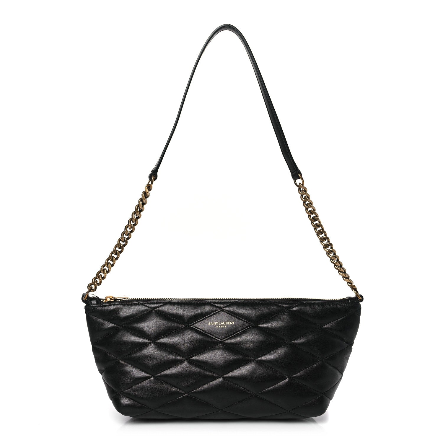 Saint Laurent Lambskin Quilted Gaby Zipped Shoulder Bag Black 1 of 12