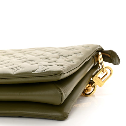 Louis Vuitton Lambskin Embossed Monogram Coussin MM Khaki 11 of 11