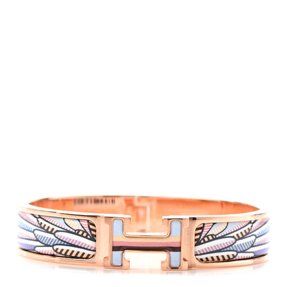 Hermes Enamel Narrow Pegase Pop Clic Clac H Bracelet PM Album De Soie Bis 1 of 5