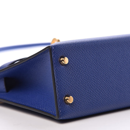 Hermes Epsom Mini Kelly Sellier 20 Bleu Electrique 8 of 35