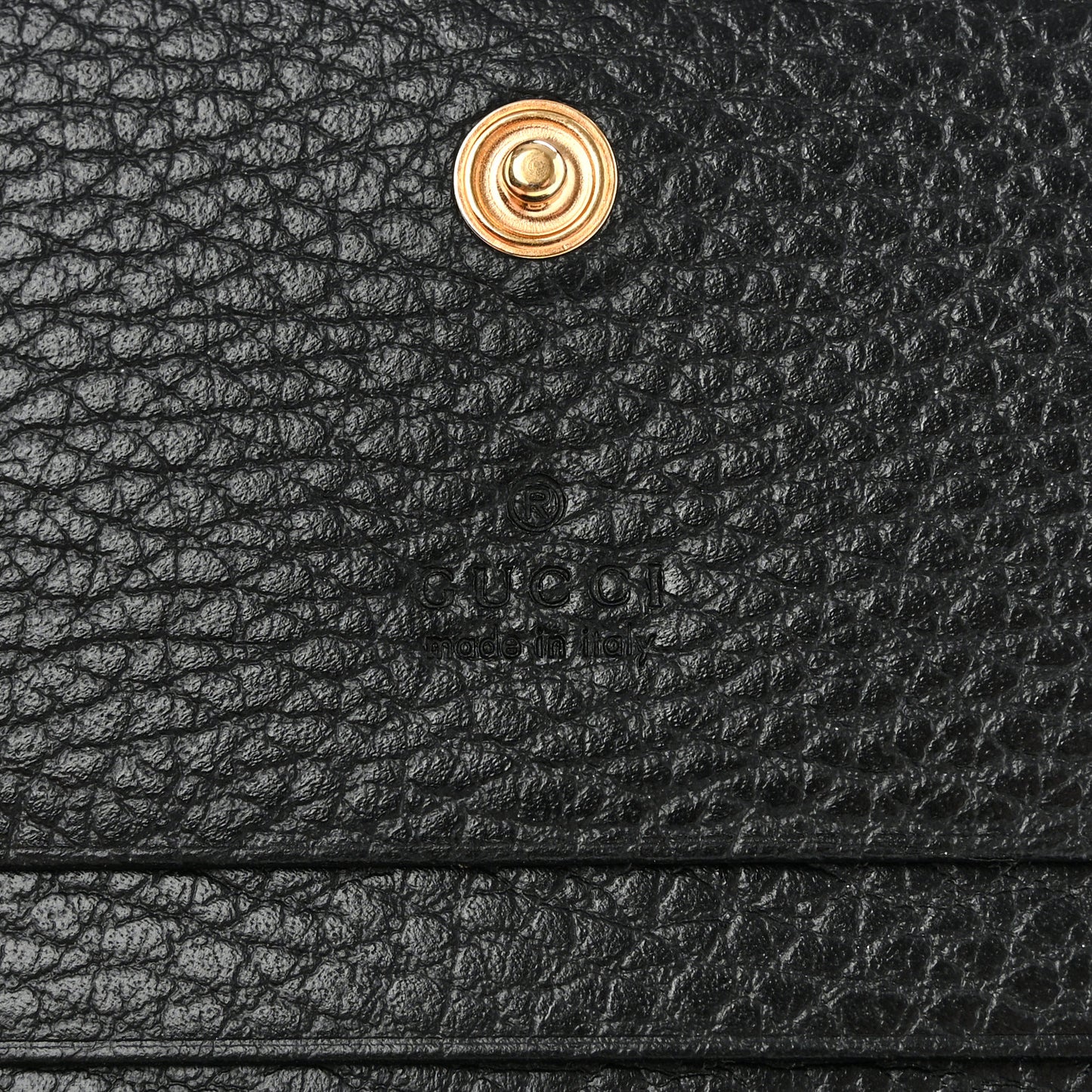 Pebbled Calfskin GG Marmont Card Case Black